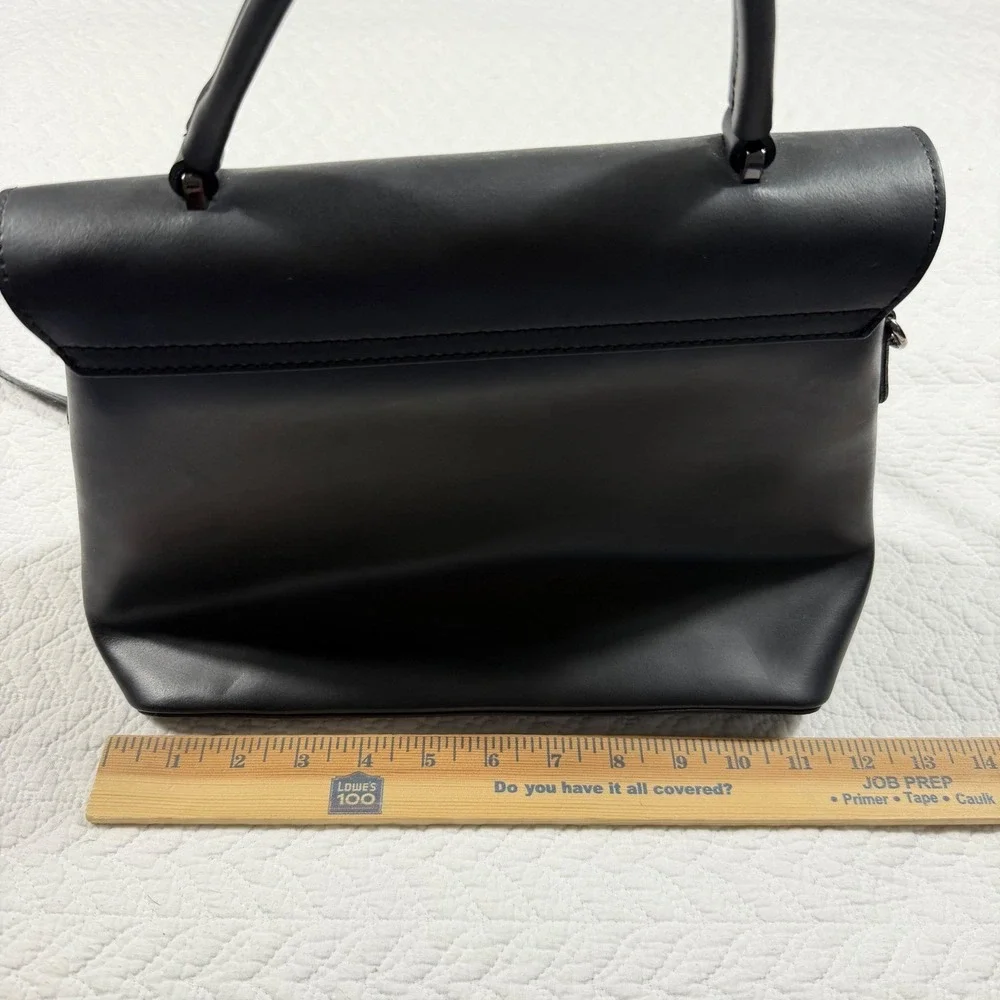 Cielo‎ Celeste Womens Satchel Bag Med Structured Italian Leather Black EUC